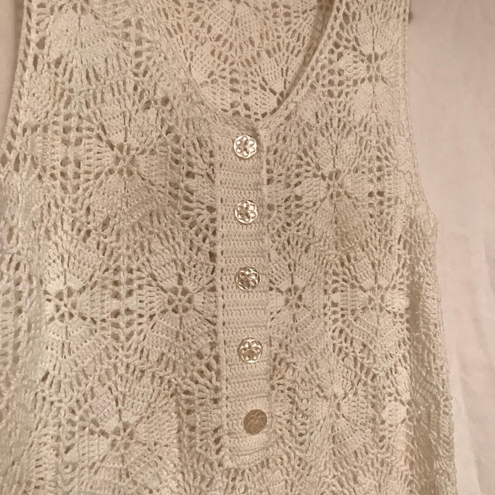 Free People White Crotchet tunic top or dress